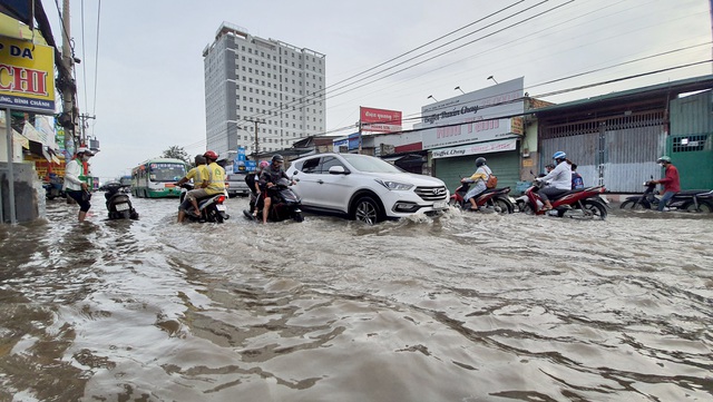 Kinh nghiệm lái xe ô tô vượt lũ 2 Tiến hành xác định độ sâu của vùng ngập đó